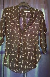 Cato, black with Eiffel Tower print, size small tunic